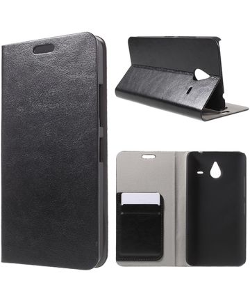 Microsoft Lumia 640 XL Leather Wallet Case Zwart Hoesjes