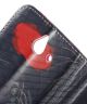 Huawei Ascend Y550 Rode Bloem Wallet Hoesje