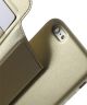 Apple iPhone 6S Luxe PU Leren Wallet Stand Case Goud