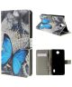 Huawei Y635 Wallet Print Case Blue Butterfly