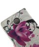 Huawei Y635 Wallet Print Case Purple Flower