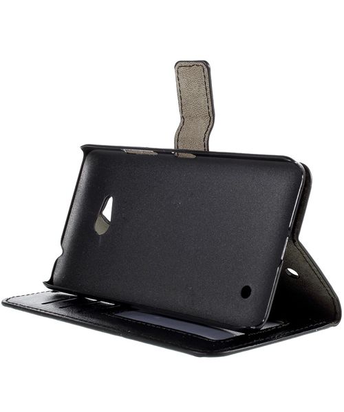 Microsoft Lumia 640 Crazy Horse Wallet Case Zwart afbeelding 3
