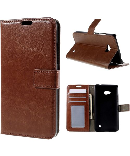 Microsoft Lumia 640 Crazy Horse Wallet Case Bruin afbeelding 1