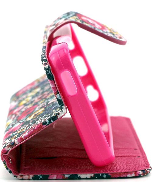 Apple iPhone 5C Flower Garden Leather Wallet Case afbeelding 2