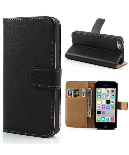 Apple iPhone 5C Wallet Stand Case Zwart afbeelding 1