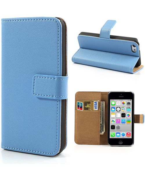 Apple iPhone 5C Wallet Stand Case Blauw afbeelding 1