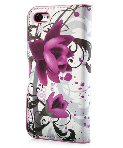 Apple iPhone 5C Wallet Hoesje Lotus Bloem afbeelding 3