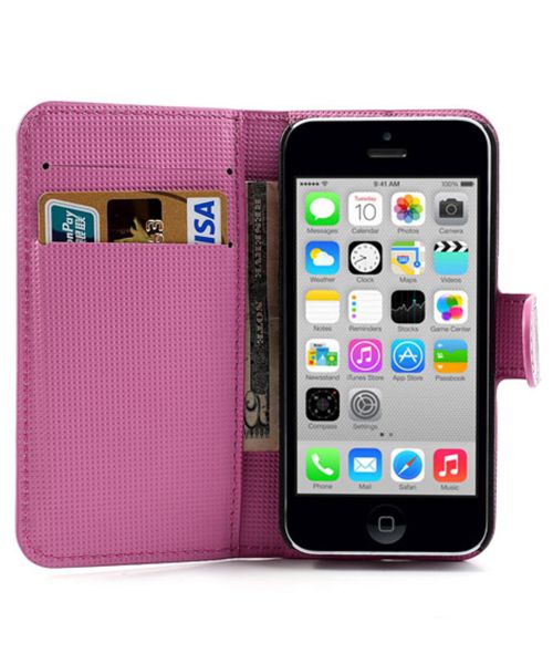 Apple iPhone 5C Wallet Hoesje Lotus Bloem afbeelding 5