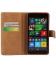 Microsoft Lumia 640 Split Leather Wallet Case Zwart