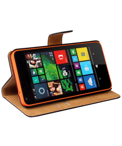 Microsoft Lumia 640 Split Leather Wallet Case Zwart afbeelding 4