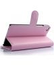 Huawei Ascend P8 Lite Litchi Leather Stand Case Roze