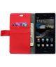 Huawei Ascend P8 Lite Litchi Leather Wallet Case Rood
