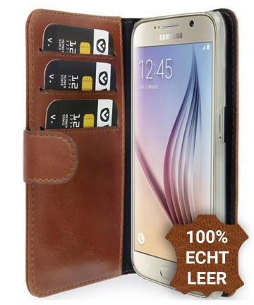 Valenta Classic Luxe Samsung Galaxy S6 Hoesje Leer Bookcase Bruin Hoesjes