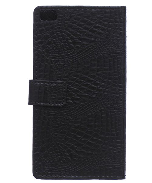 Huawei Ascend P8 Lite Crocodile Wallet Case Zwart afbeelding 3