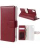 Sony Xperia M4 Aqua Litchi Leather Wallet Case Rood
