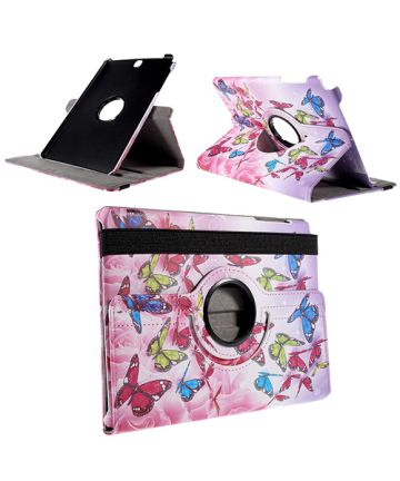 Samsung Galaxy Tab A 9.7 360 Rotary Stand Case Colorful Butterflies Hoesjes
