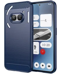 Nothing Phone (2a) Hoesje Geborsteld TPU Flexibele Back Cover Blauw