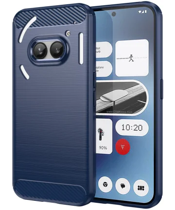 Nothing Phone (2a) Hoesje Geborsteld TPU Flexibele Back Cover Blauw Hoesjes