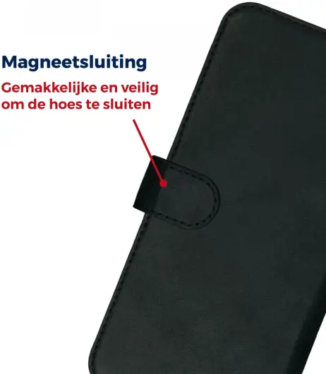 Rosso Deluxe Google Pixel 9 / 9 Pro Hoesje Echt Leer Book Case Zwart afbeelding 4