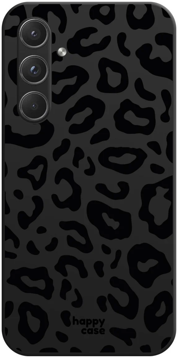 HappyCase Samsung  Galaxy A35 Hoesje Flexibel TPU Luipaard Zwart Print afbeelding 1