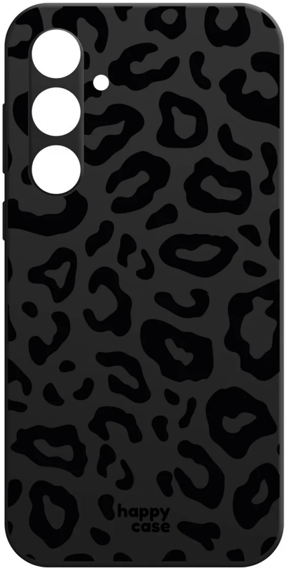 HappyCase Samsung  Galaxy A35 Hoesje Flexibel TPU Luipaard Zwart Print afbeelding 5
