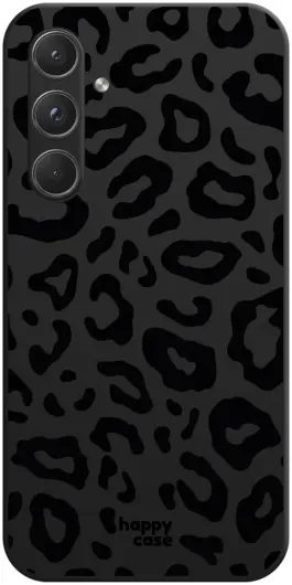 HappyCase Samsung  Galaxy A35 Hoesje Flexibel TPU Luipaard Zwart Print afbeelding 1