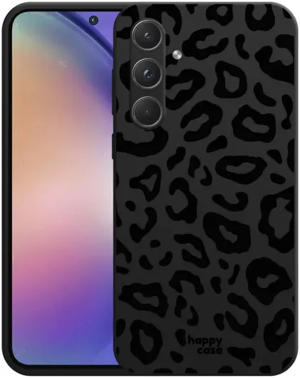 HappyCase Samsung  Galaxy A35 Hoesje Flexibel TPU Luipaard Zwart Print afbeelding 2