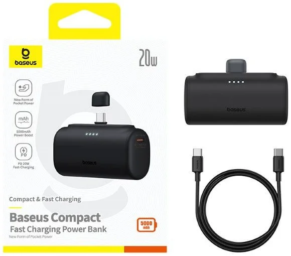 Baseus (20W) Power Delivery Mini Powerbank met USB-C Connector 5.000 mAh Zwart afbeelding 9
