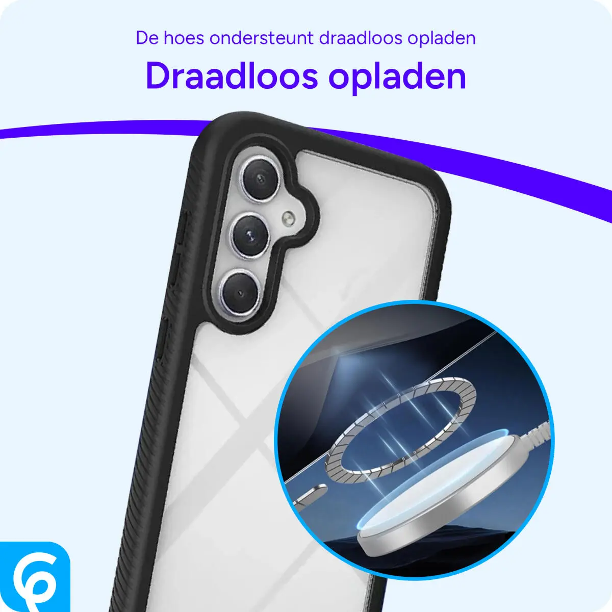 Samsung Galaxy A55 Hoesje Full Protect 360° Cover Hybride Zwart afbeelding 5