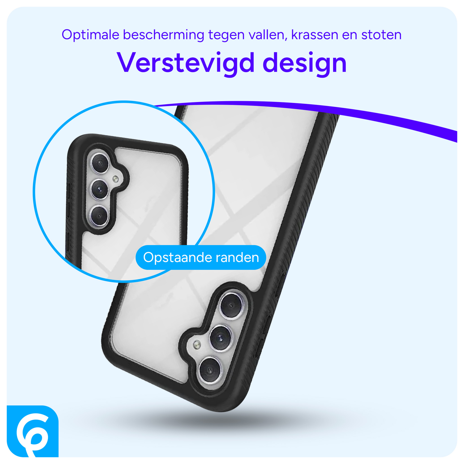 Samsung Galaxy A55 Hoesje Full Protect 360° Cover Hybride Blauw afbeelding 4
