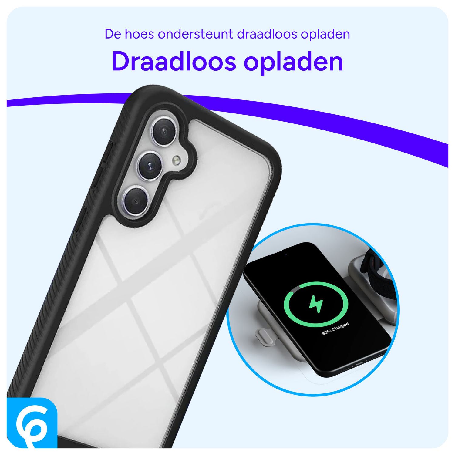 Samsung Galaxy A55 Hoesje Full Protect 360° Cover Hybride Blauw afbeelding 5