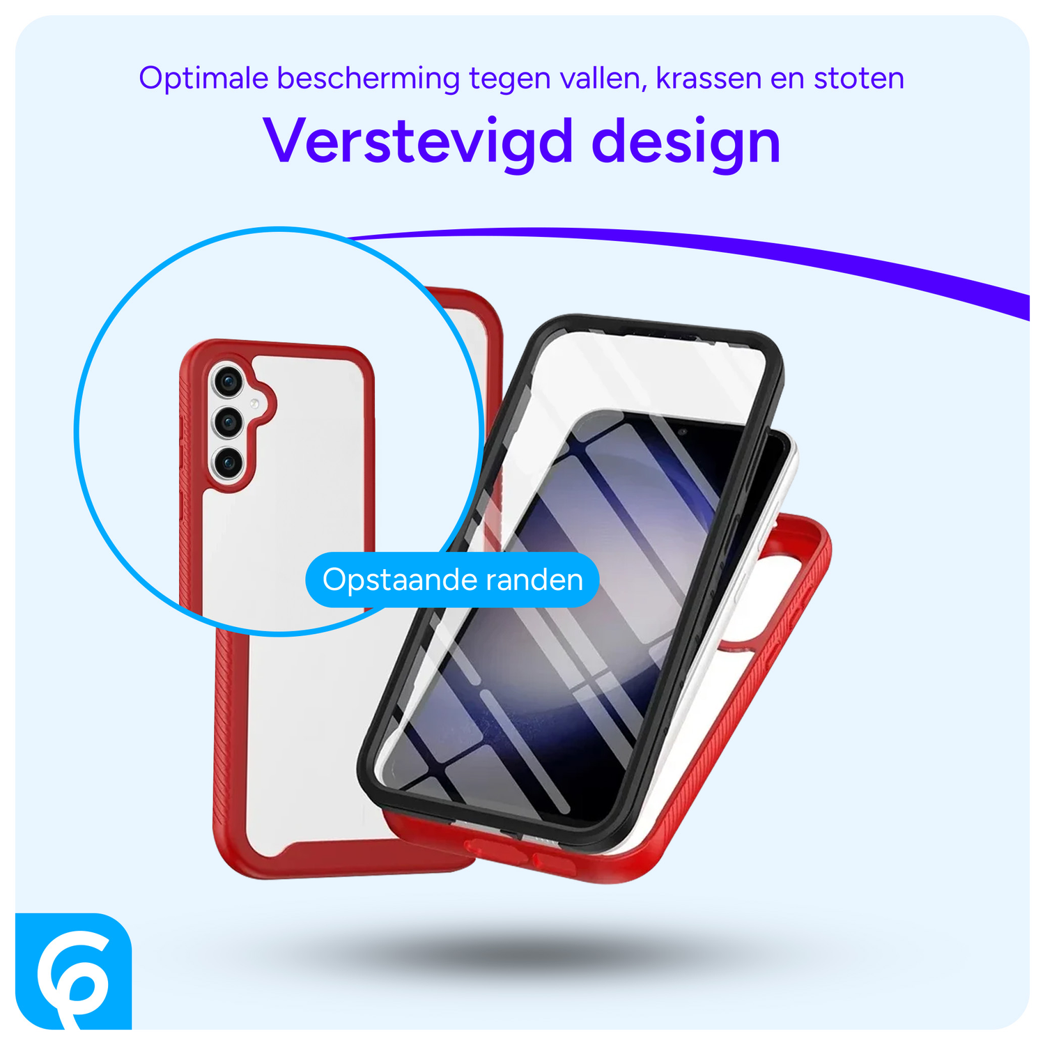 Samsung Galaxy A55 Hoesje Full Protect 360° Cover Hybride Rood afbeelding 4
