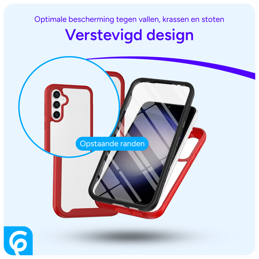 Samsung Galaxy A55 Hoesje Full Protect 360° Cover Hybride Rood afbeelding 4