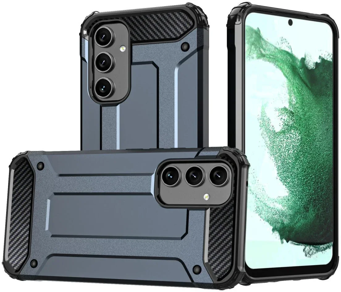 Samsung Galaxy A35 Hoesje Shock Proof Hybride Back Cover Blauw afbeelding 1