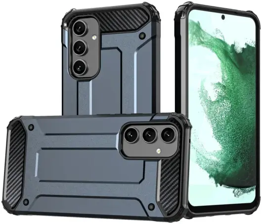 Samsung Galaxy A35 Hoesje Shock Proof Hybride Back Cover Blauw afbeelding 1