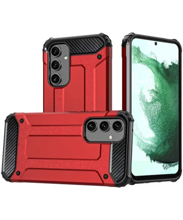 Samsung Galaxy A35 Hoesje Shock Proof Hybride Back Cover Rood Hoesjes