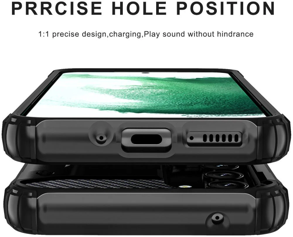 Samsung Galaxy A55 Hoesje Shock Proof Hybride Back Cover Zwart afbeelding 8