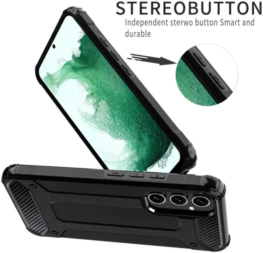 Samsung Galaxy A55 Hoesje Shock Proof Hybride Back Cover Zwart afbeelding 6
