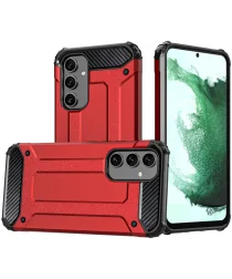 Samsung Galaxy A55 Hoesje Shock Proof Hybride Back Cover Rood