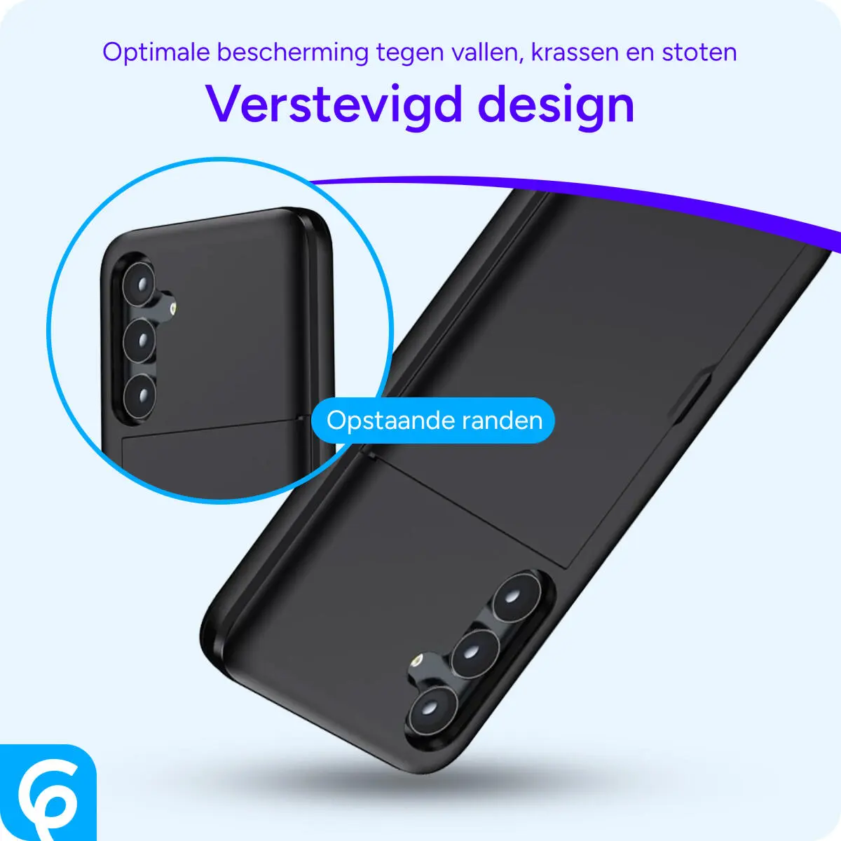 Samsung Galaxy A55 Hoesje met Slider Kaarthouder Back Cover Zwart afbeelding 2