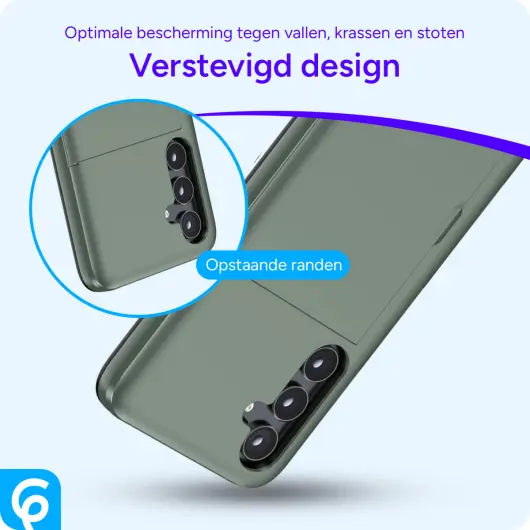 Samsung Galaxy A55 Hoesje met Slider Kaarthouder Back Cover Groen afbeelding 2