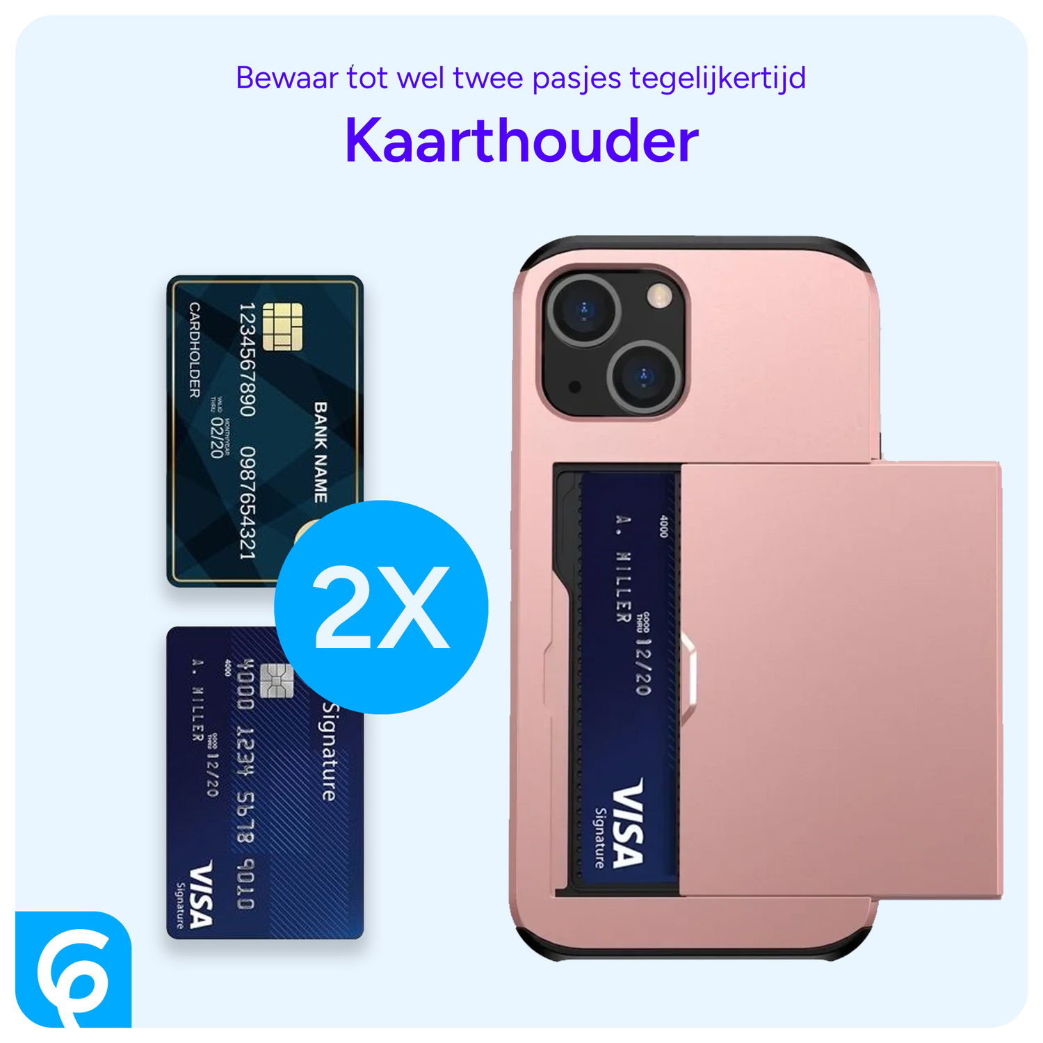 Samsung Galaxy A55 Hoesje met Slider Kaarthouder Back Cover Roze afbeelding 9