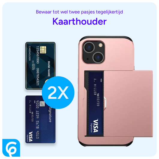 Samsung Galaxy A55 Hoesje met Slider Kaarthouder Back Cover Roze afbeelding 9
