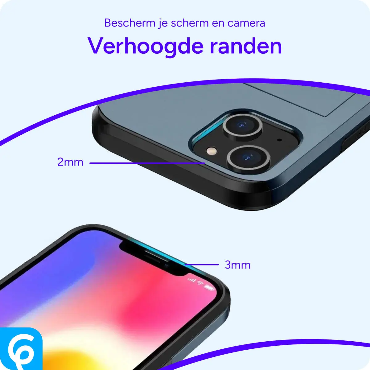 Samsung Galaxy A55 Hoesje met Slider Kaarthouder Back Cover Blauw afbeelding 6