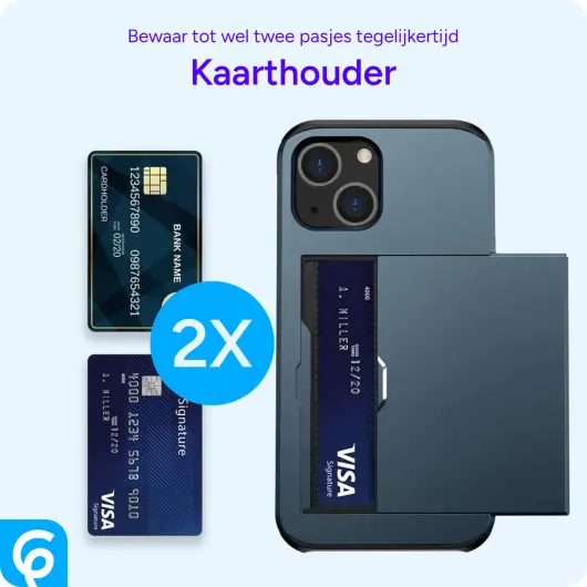 Samsung Galaxy A55 Hoesje met Slider Kaarthouder Back Cover Blauw afbeelding 8