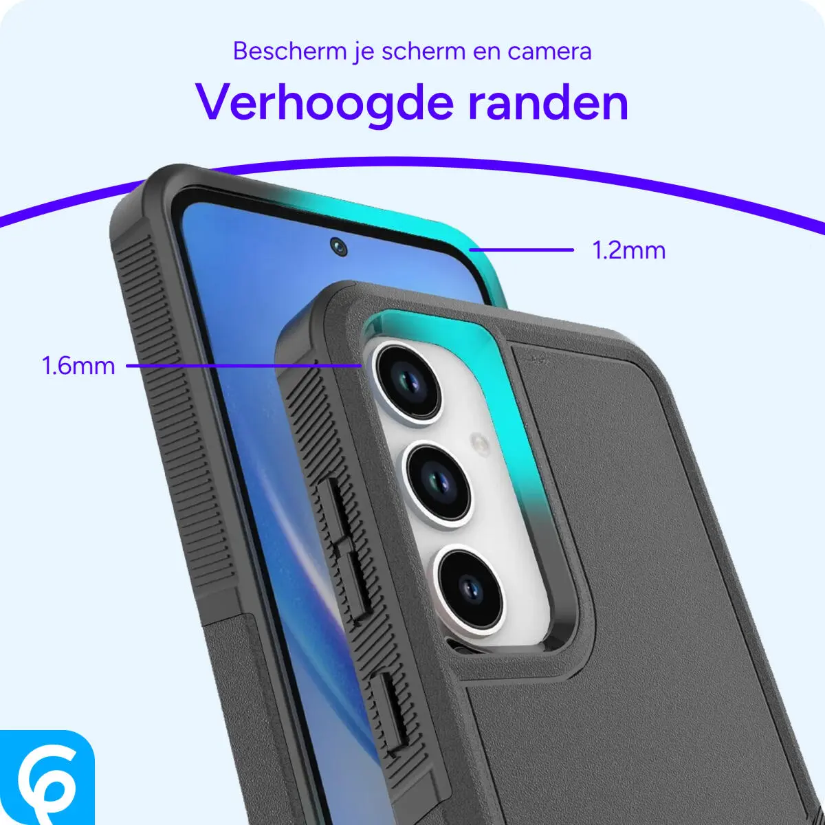 Samsung Galaxy A35 Hoesje Schokbestendige Hardcase Back Cover Zwart afbeelding 3