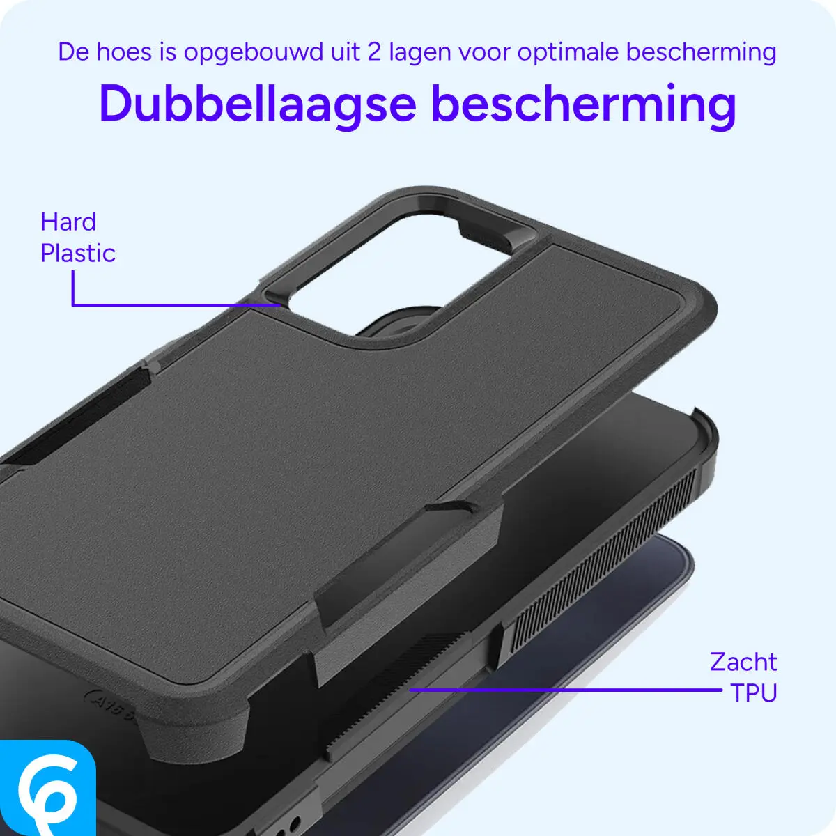 Samsung Galaxy A35 Hoesje Schokbestendige Hardcase Back Cover Zwart afbeelding 4