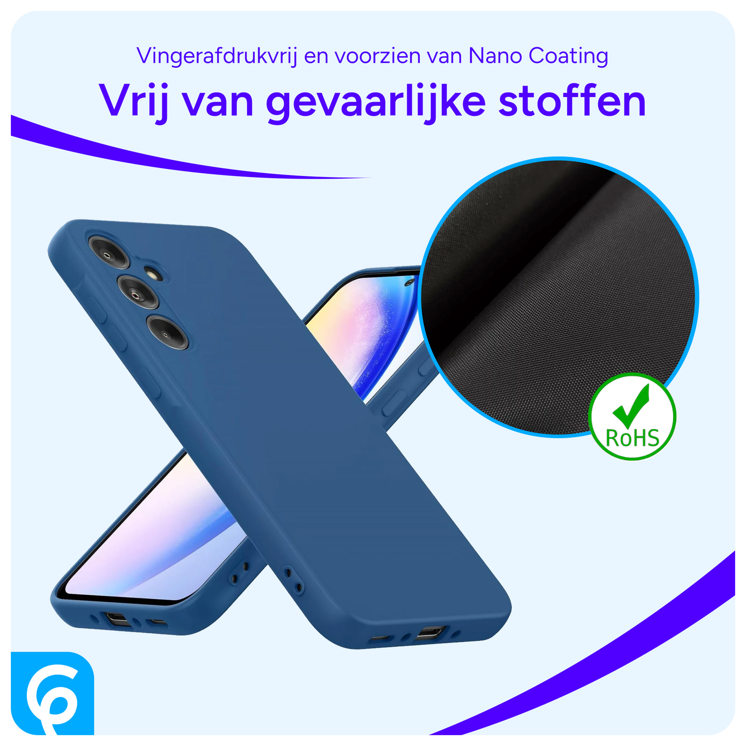 Samsung Galaxy A55 Hoesje met Camera Bescherming Dun TPU Blauw afbeelding 4