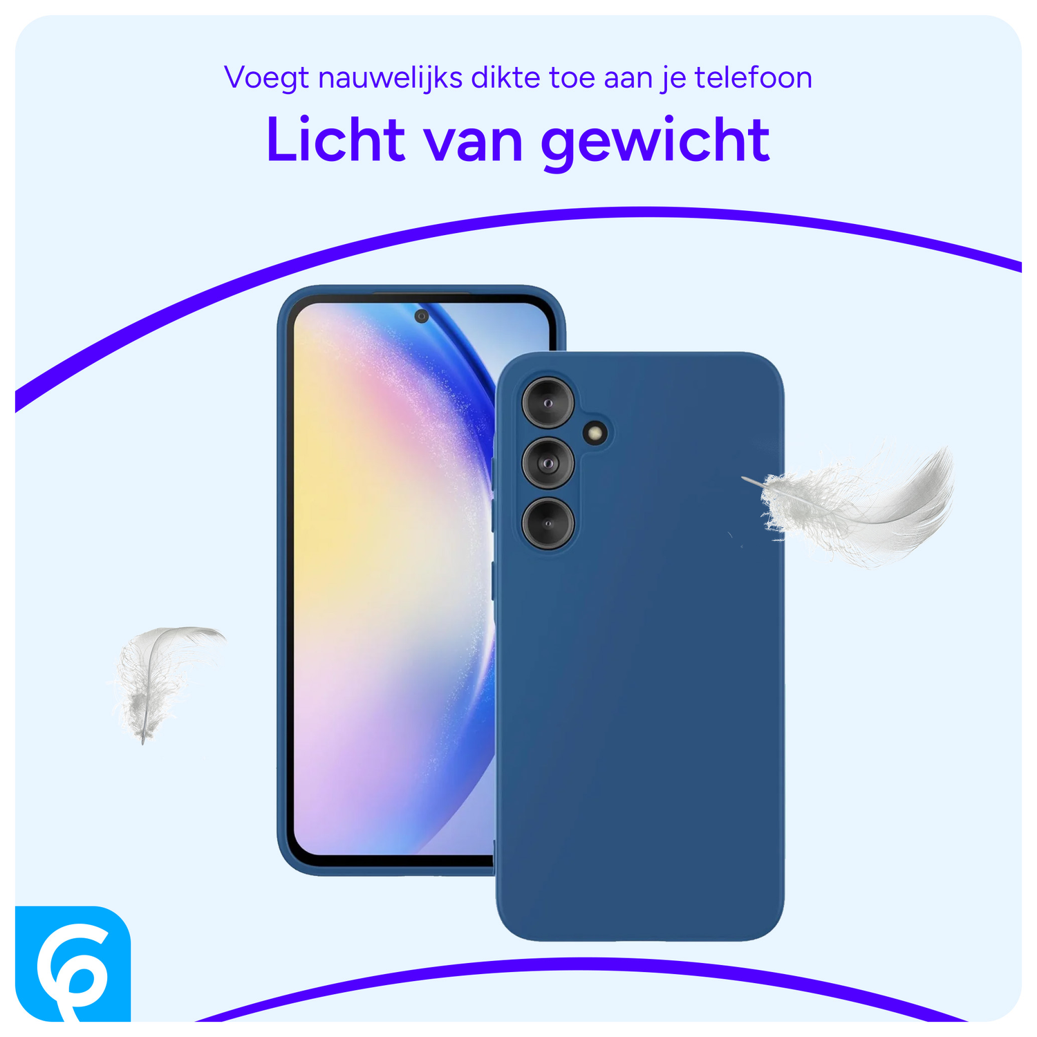 Samsung Galaxy A55 Hoesje met Camera Bescherming Dun TPU Blauw afbeelding 2
