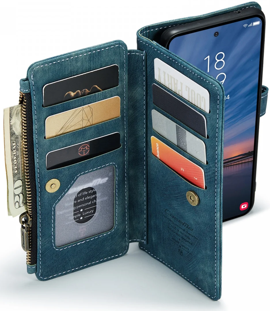 CaseMe C30 Samsung Galaxy A55 Hoesje Pasjeshouder Book Case Blauw afbeelding 3